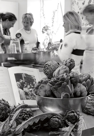 the kitchen